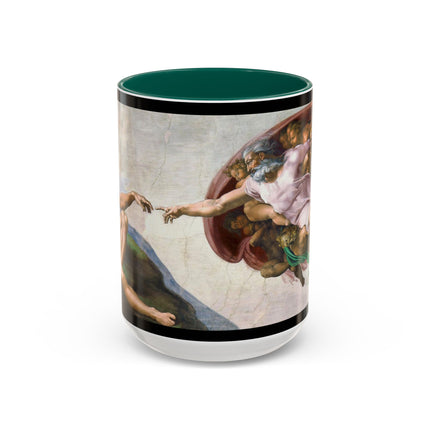 The Creation of Adam by Michelangelo Buonarroti Colorful Mugs (11oz, 15oz)