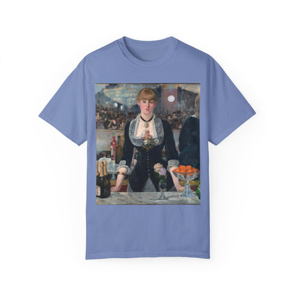 A Bar at the Folies-Bergère by Edouard Manet Unisex Garment-Dyed T-shirt