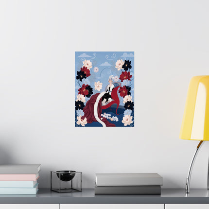 💌🌺 The Lady Of The Love Letters Matte Vertical Poster – Art Deco Romantic Elegance