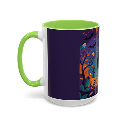 🐈‍⬛🎃 The Midnight Black Cat Masquerade Colorful Mug – Whimsical Halloween Elegance