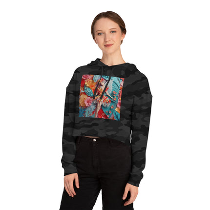 Hibiscus Fairy Women’s Cropped Hooded Sweatshirt