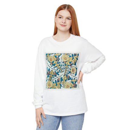 Art Nouveau Dandelion Flower Garment-dyed Long Sleeve T-Shirt
