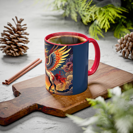 Flame-Winged Horse at Sunset Colorful Mugs (11oz, 15oz)