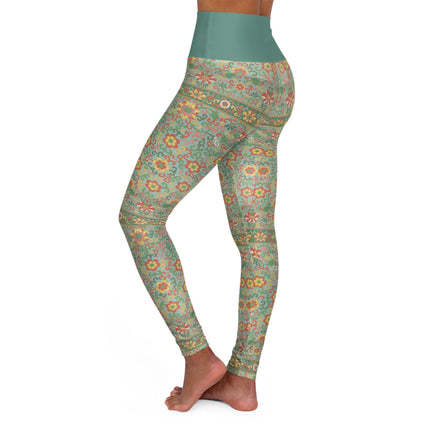 Examples of Chinese ornament, Pl.09 by Owen Jones High Waisted Yoga Leggings (AOP)