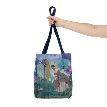 🦚🌸 The Lady Of The Peacock Garden Tote Bag – Art Deco Floral Fantasy