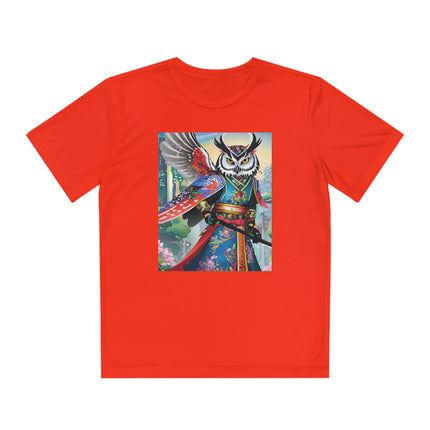 Cyberpunk Samurai Owl Youth Competitor Tee