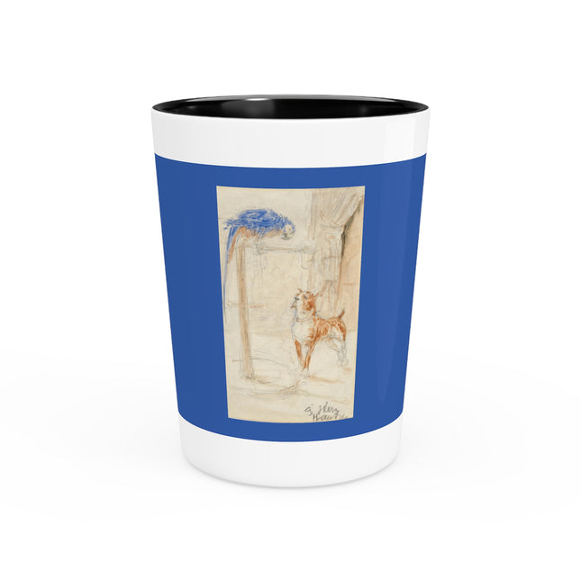 Perroquet et Chien by Henri de Toulouse-Lautrec Ceramic Shot Glass