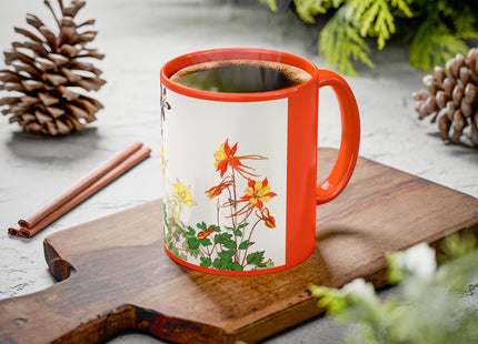 Aquilegia Flowers by Tanigami Kônan Colorful Mugs (11oz, 15oz)