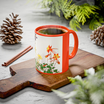 Aquilegia Flowers by Tanigami Kônan Colorful Mugs (11oz, 15oz)