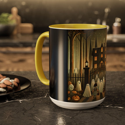 Ghostly Welcome – A Halloween Night Colorful Mugs (11oz, 15oz)