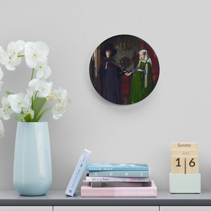 Arnolfini Portrait by Jan Van Eyck Acrylic Wall Clock, Round and Square