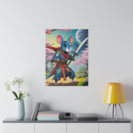 Cyber Samurai Rat Matte Canvas, Stretched, 0.75"