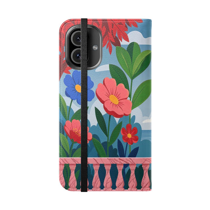 🌺🎭 The Grand Garden Courtship Flip Case – Art Deco Floral Romance