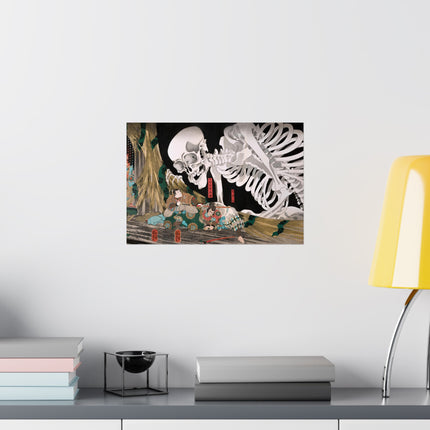 Mitsukuni Defying the Skeleton Spectre by Utagawa Kuniyoshi Matte Horizontal Posters