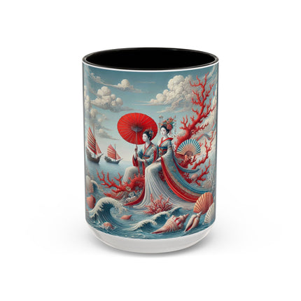 Ladies by the Quiet Sea Colorful Mugs (11oz, 15oz)