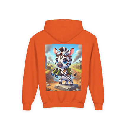 Zebra Lookout Youth Hooded Sweatshirt – Adventure, Curiosity & Explorer Spirit