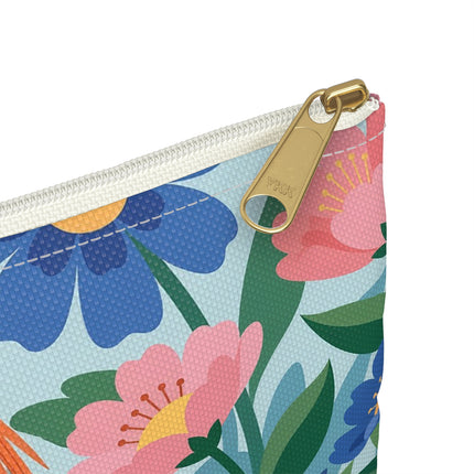 🦜🌺 The Lady Of The Garden Aviary Accessory Pouch – Art Deco Floral Whimsy