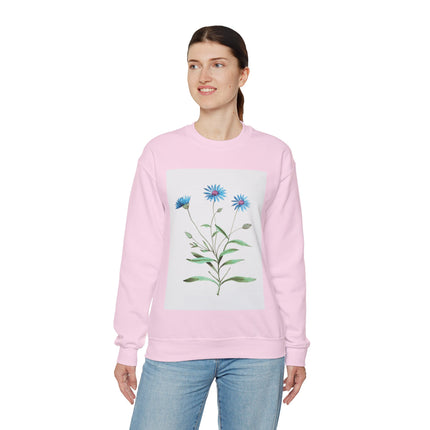 Blue Strawflower by Anselmus Boëtius de Boodt Heavy Blend™ Crewneck Sweatshirt