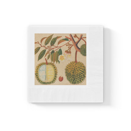 Album of watercolors of Asian fruits and flowers Pl.31 by Anonymous White Coined Napkins