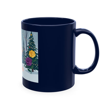 🏮🎄 The Winter Lantern Celebration Ceramic Mug – Art Deco Asian Christmas Elegance