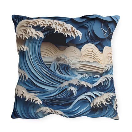 Dramatic Ocean with Crashing Waves Outdoor Pillows