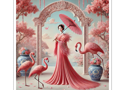 Petals, Porcelain, and Flamingos Kiss-Cut Stickers (4 Stickers)