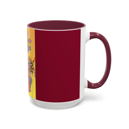 Elegant Holiday Woman with Gifts Colorful Mugs (11oz, 15oz)