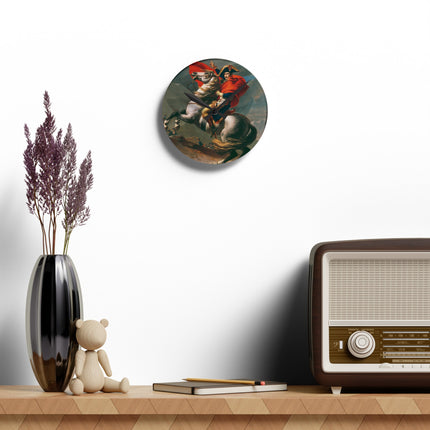Napoleon Crossing the Alps by Jacques-Louis David Acrylic Wall Clock, Round and Square