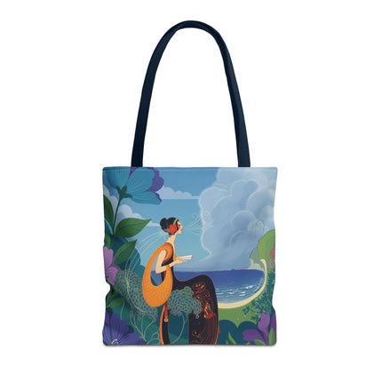 🌊🌺 The Lady Of The Seaside Garden Tote Bag – Art Deco Coastal Fantasy