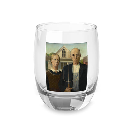 American Gothic by Grant Wood Whiskey Glass