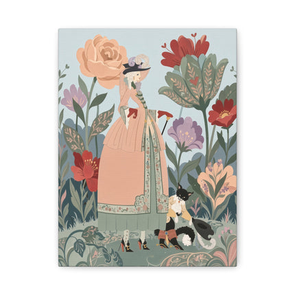 🌹🐈 The Lady And Puss In Boots Placemat – Art Deco Floral Whimsy