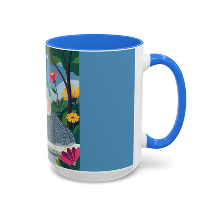 The Lady Of The Secret Garden Colorful Mugs – Art Deco Botanical Elegance