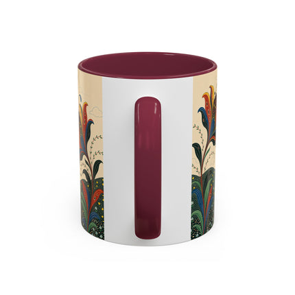 🌺🦋 The Enchanted Floral Voyage Colorful Mug – Art Deco Botanical Whimsy