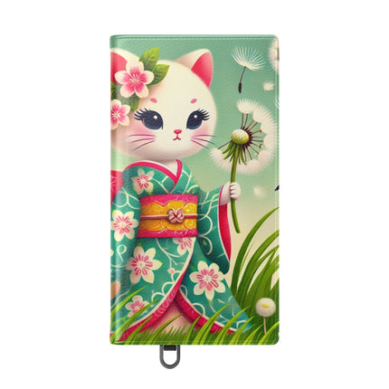 🌾🌼 Geisha Kitten and the Dandelion Wish Flip Case – Gentle Wishes & Quiet Wonder