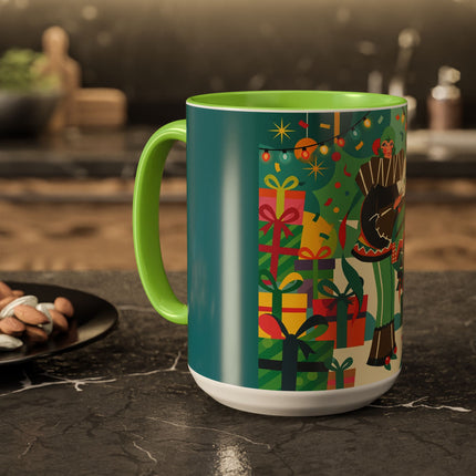 🎄✨ The Lady Of The Christmas Ornament Colorful Mug – Art Deco Holiday Fantasy