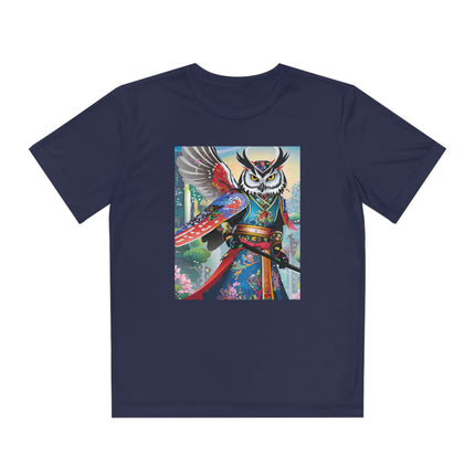 Cyberpunk Samurai Owl Youth Competitor Tee