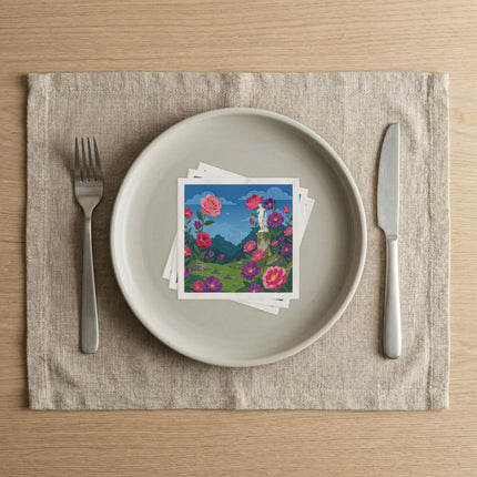 🌸🌹 The Enchanted Rose Garden Napkins – Whimsical Floral Elegance