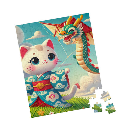 Geisha Kitten and the Dragon Kite Puzzle (110, 252, 520-piece)