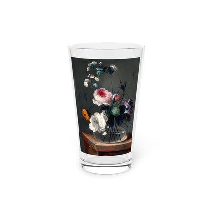 Floral Still Life by Johann Baptist Drechsler Glass, 16oz