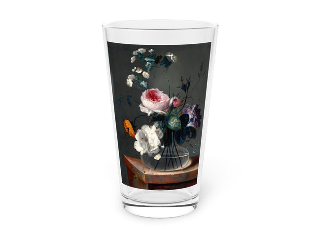Floral Still Life by Johann Baptist Drechsler Glass, 16oz