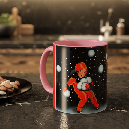 A Festive Snowball Toss Colorful Mugs (11oz, 15oz)