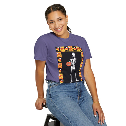 Candy Corn Skeleton Unisex Garment-Dyed T-shirt