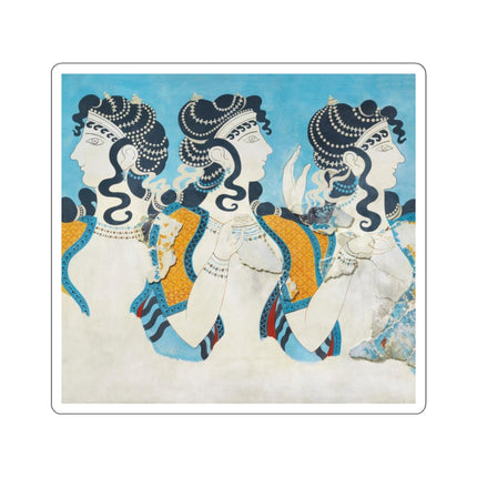 Reproduction of Ladies in Blue by Emile Gilliéron Kiss-Cut Stickers (4 Sizes)