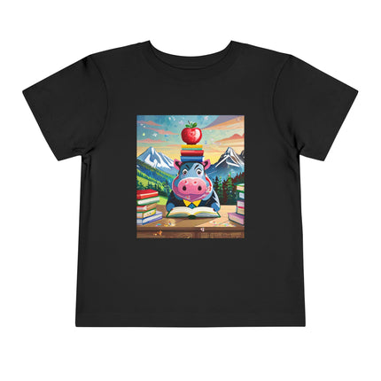 Hippos Hit the Books Toddler Short Sleeve Tee