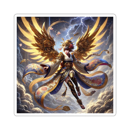 Valkyrie Descending Through Storm Kiss-Cut Stickers (4 Stickers)