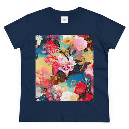 Women's Ethereal Irises Print Midweight Cotton Tee