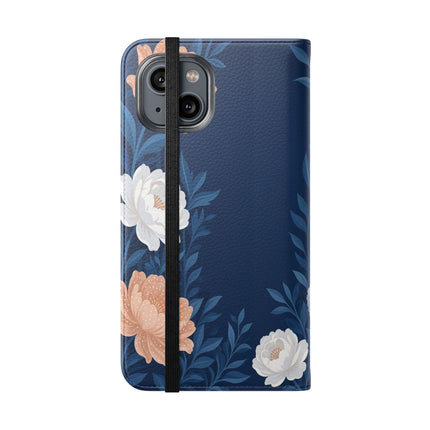 🌙🌸 The Lady Of The Moonlit Flowers Flip Case – Art Deco Floral Reverie