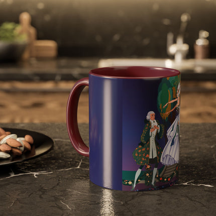 Moonlit Garden Waltz Colorful Mug (11oz, 15oz) – Rococo Romance, Garden Elegance & Enchanted Dance