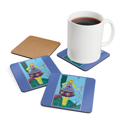 Exquisite Elegance by Umberto Brunelleschi Corkwood Coaster Set