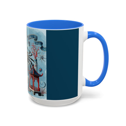 Spotted Crab & Pagoda Colorful Mug – Mystical Ocean & Asian Harmony